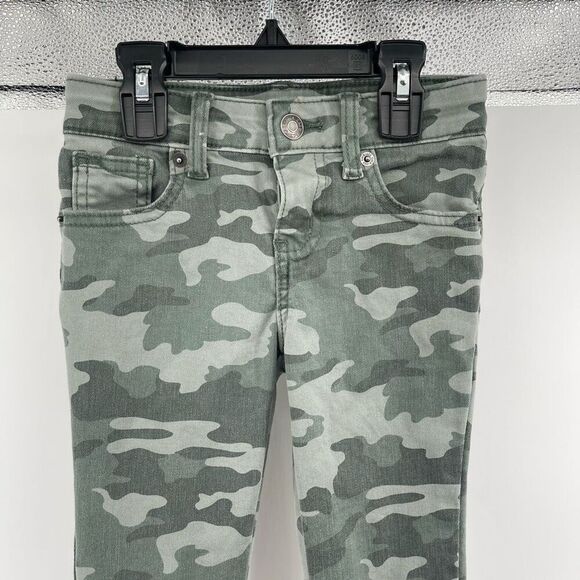 Cat & Jack Girls Green Camo Jeggings Size 5, Mid-Rise Ultimate Stretch - Picture 3 of 13